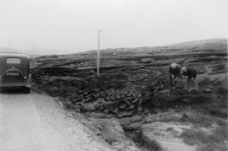 he find spot of the Gunnister Man - near Gunnister -Northmavine -Shetland 1951 - Photo credit - Shetland Museum and Archives