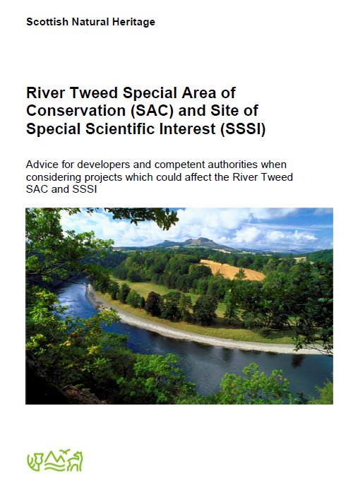River Tweed SAC and SSSI guidance for planners and developers front cover