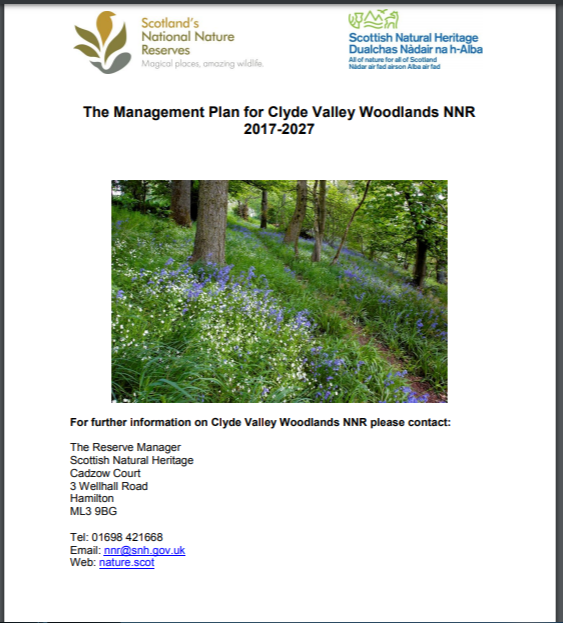 Clyde Valley Woodlands NNR front cover