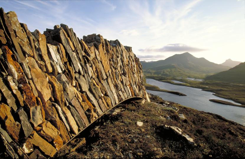 Drystane sculpture at Knockan Crag NNR, North Highland Area. ©Lorne Gill/SNH.