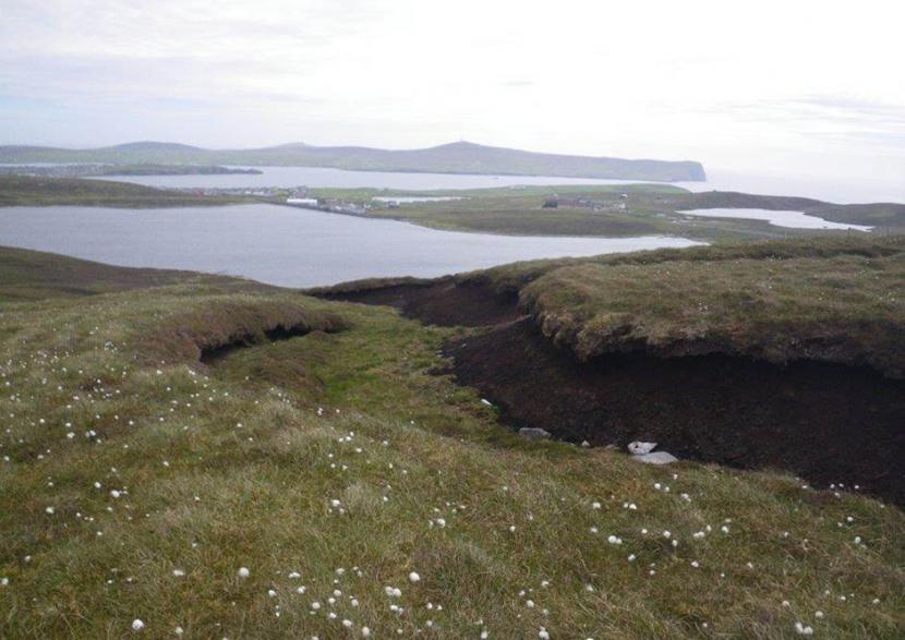 Peat hag susceptible to wind and rain erosion - Sandy Loch - Shetland. ©Sustainable Land Management (SLM)Team/Scottish Water