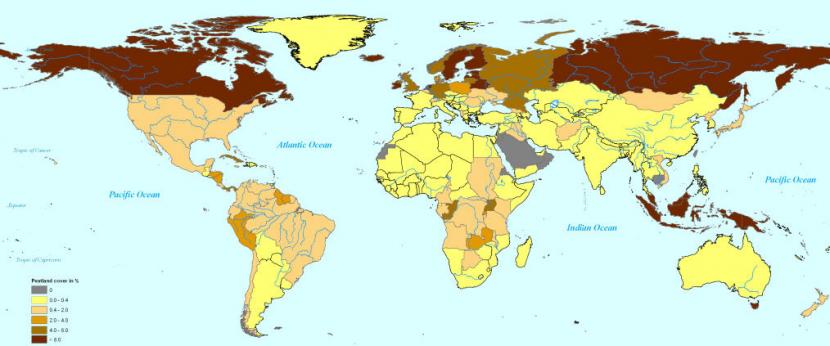 Global peatland coverage - Map (Credit: Commission of Inquiry on Peatlands IUCN UK Peatland Programme)
