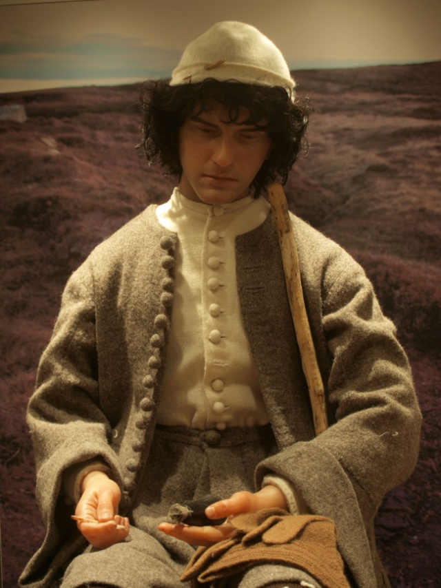 Reconstruction of Gunnister Man at Shetland Museum and Archives. Photo credit: Shetland Museum and Archives