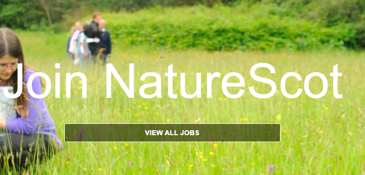 image of NatureScot Careers website showing link to View all Jobs