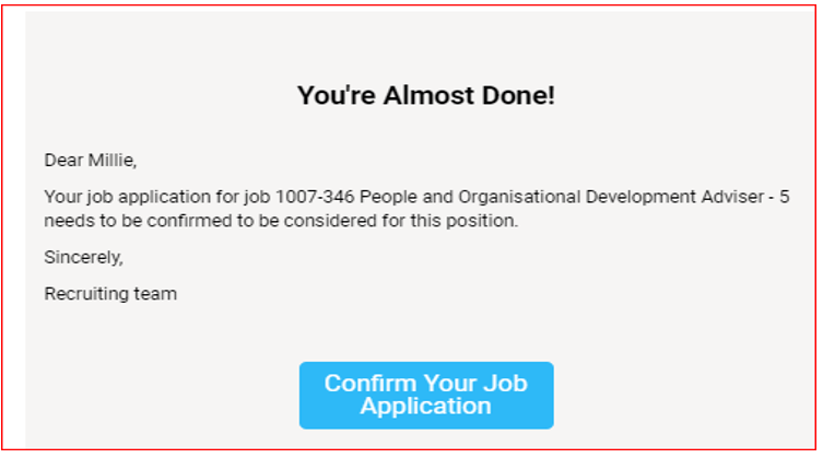 image showing button to confirm your job application