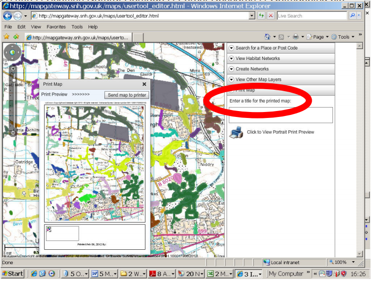 GIS Tool - Screenshot of printing