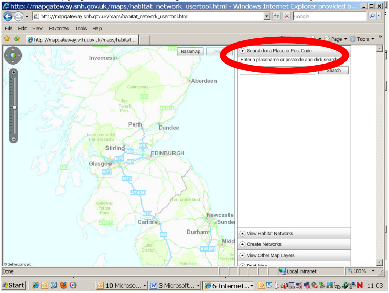 GIS Tool - welcome screen