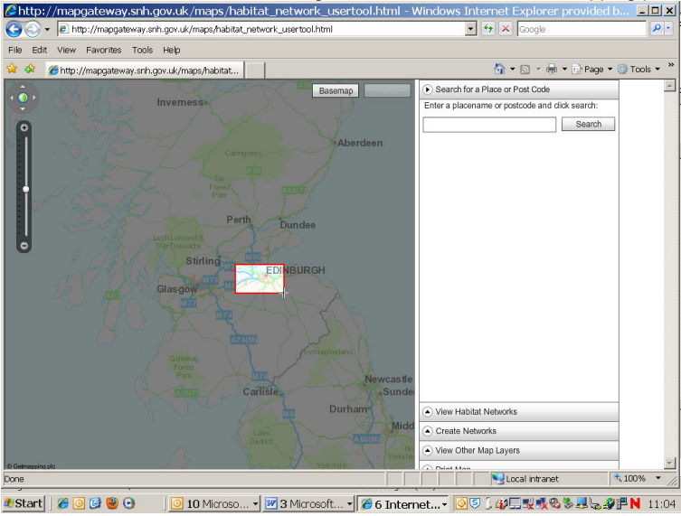 GIS Tool - Screenshot of zoom to area