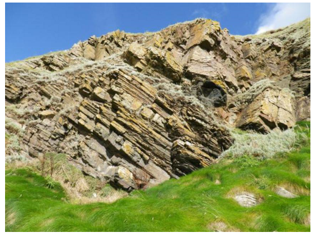 Fold structure in rock, Whinnyfold, near Collieston