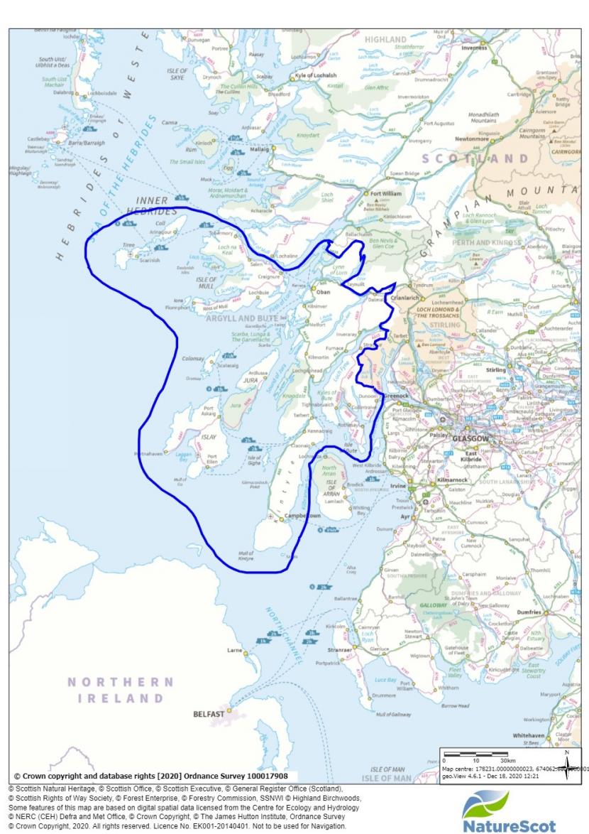 Map showing the Argyll and Forth of Clyde area referred to in this map
