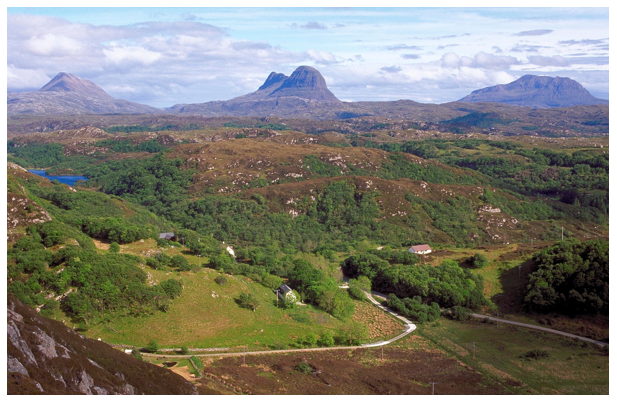 Canisp, Suilven and Cul Mor from near Lochinver 