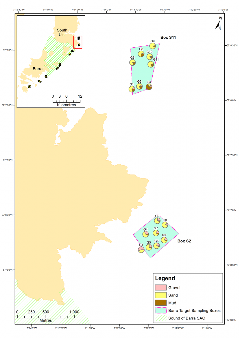 Sediment composition map S11 and S2