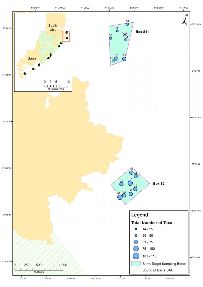 Map of total number of taxa