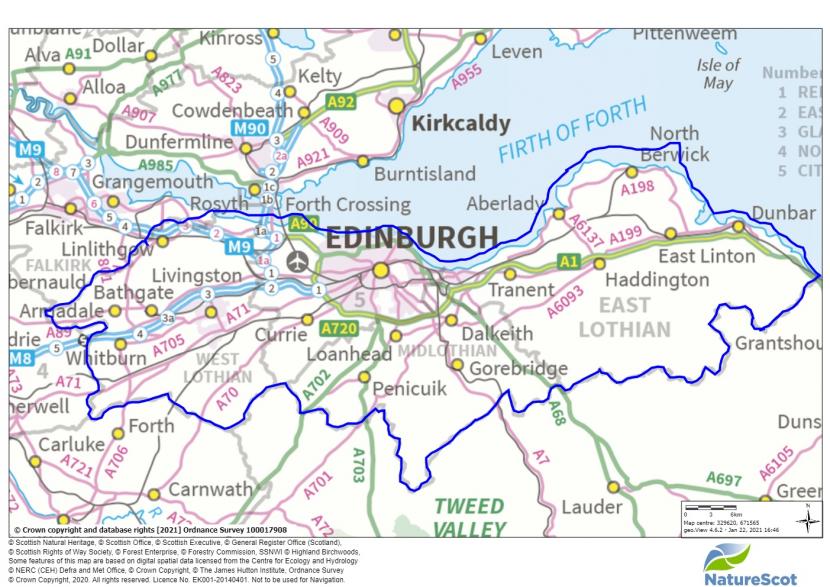 Map of area in Edinburgh covered by this report