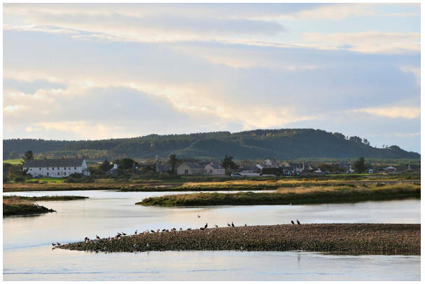 Gravel and mud flats at the mouth of the Spey at Spey Bay