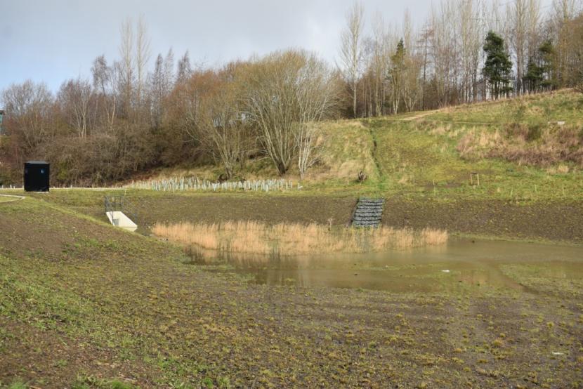 Claypits Local Nature Reserve - SuDS retention pond