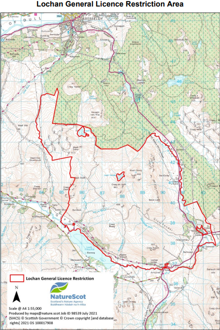 Map of Lochan General Licence Restriction Area