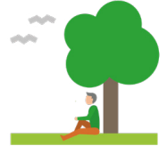 illustration of person under a tree