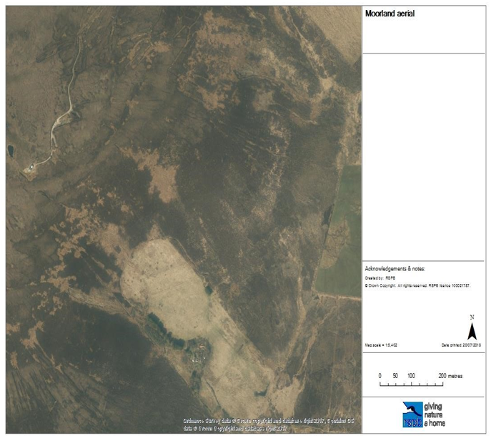 An aerial image of a section of the Orkney Mainland Moor