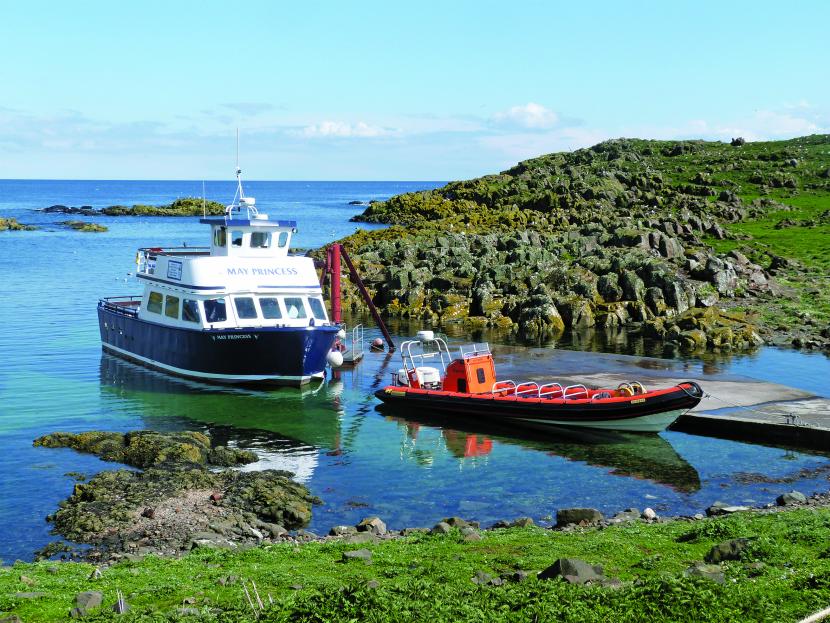 two boats at the Isle of May. 