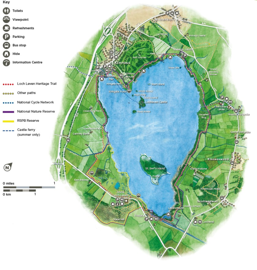 Loch Leven National Nature Reserve map illustration