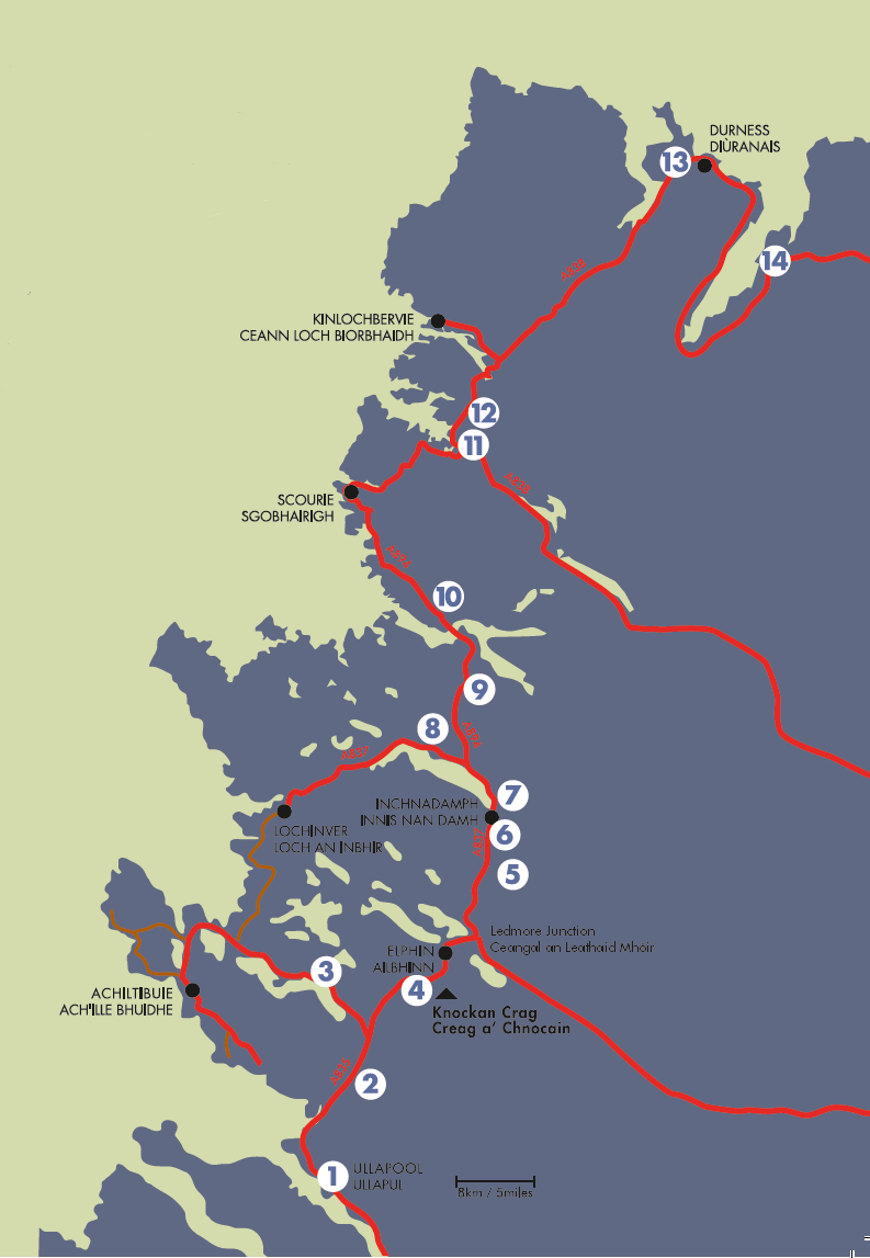 North West Highlands Rock Route map