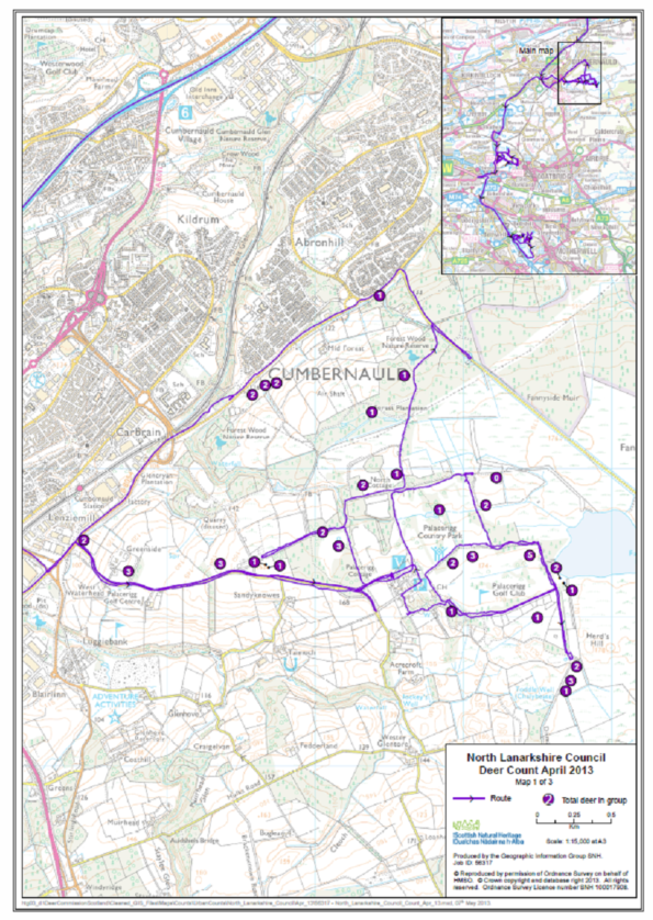 Figure 4 - Deer Counts Examples - Palacerigg Country Park (2013)