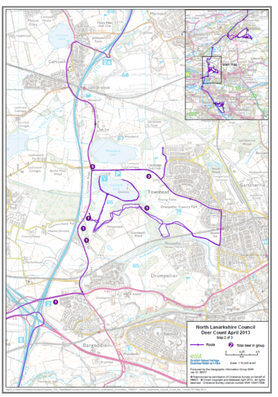Figure 5 - Deer Count - Drumpellier Country Park - April 2013