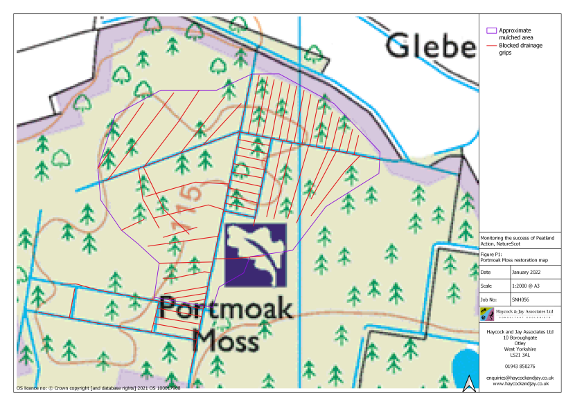 The peatland Restoration Areas in Portmoak Moss.