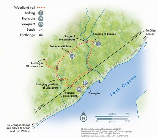Glasdrum Wood National Nature Reserve map