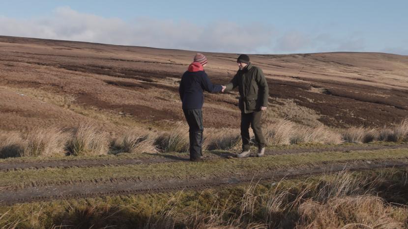 Rachel Coyle (Tweed Forum Peatland ACTION project officer) and Martin Andrews (Wemyss and&nbsp; March Estates). Working together has been key to success.