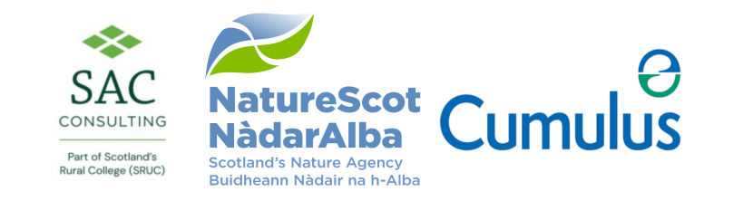 SAC Consulting, NatureScot and Cumulus logo