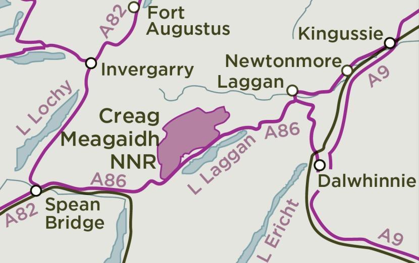 Visit Creag Meagaidh National Nature Reserve map
