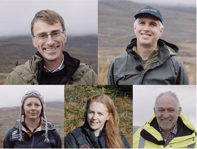 Montage of some of the people who helped make the restoration projects at Ben Wyvis and the River Peffery a reality.