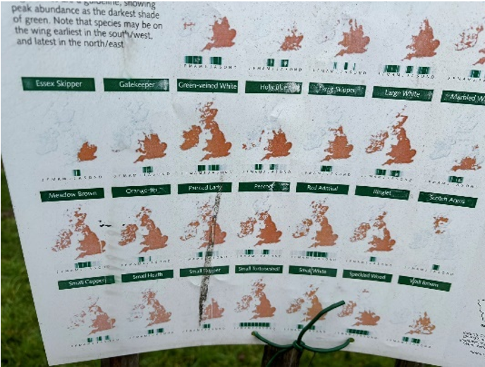 This image depicts a colour coded map of the United Kingdom to show where various species are located
