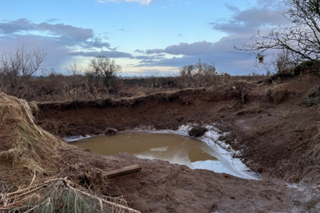 landscape flood bank damaged