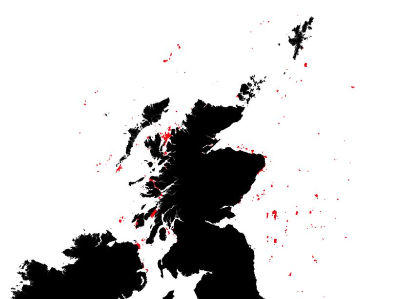 Figure 54. Areas characterised by both a high species richness and diversity are indicated in red.