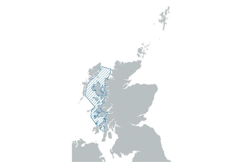 Map showing the Inner Hebrides and the Minches