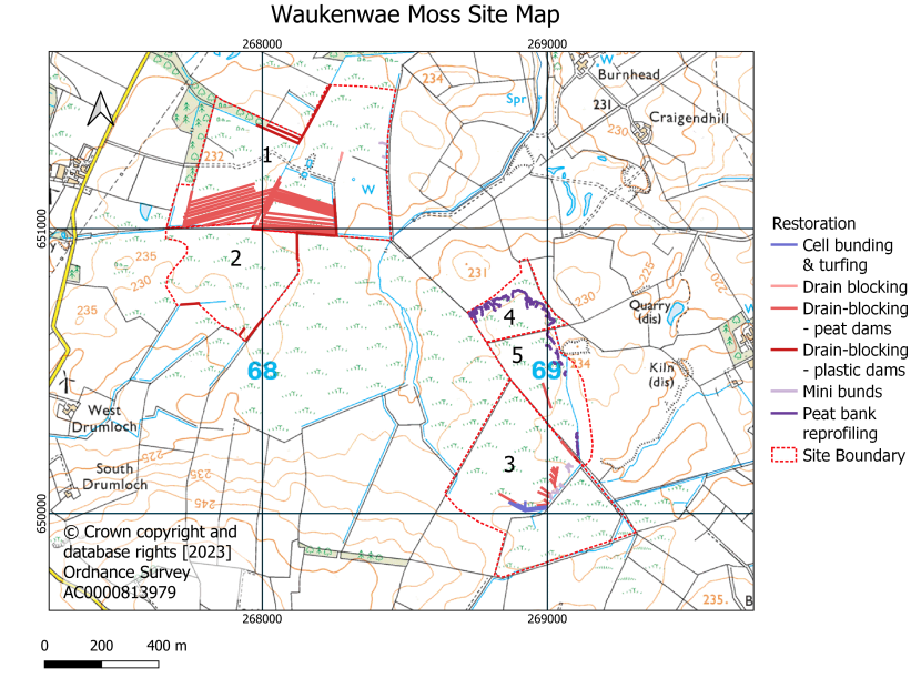 Waukenwae Moss site map