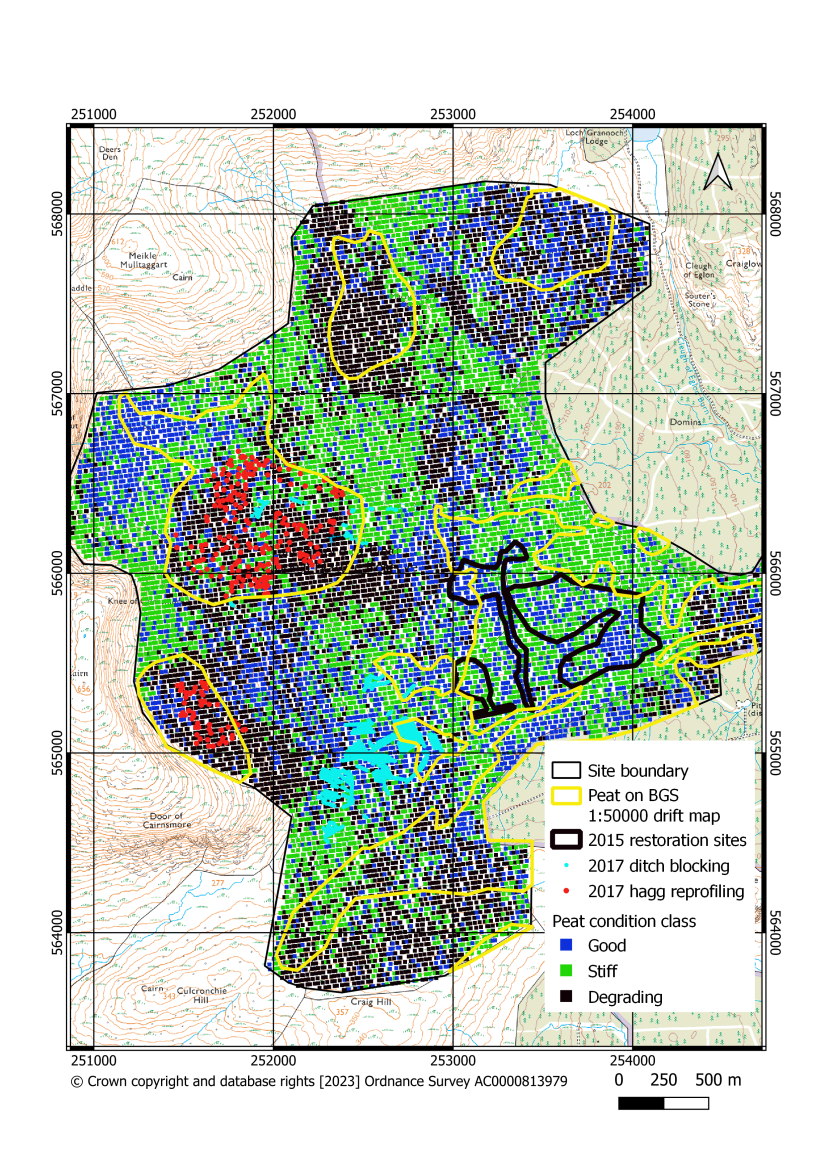 Comparison of the Maximum probability method condition maps to areas likely to contain peat in good or restorable condition