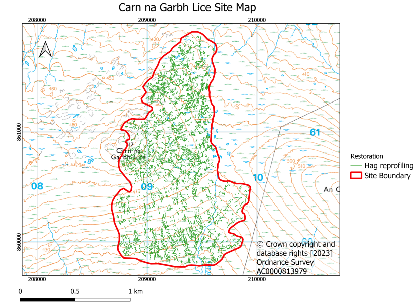 Carn na Garbh Lice site map