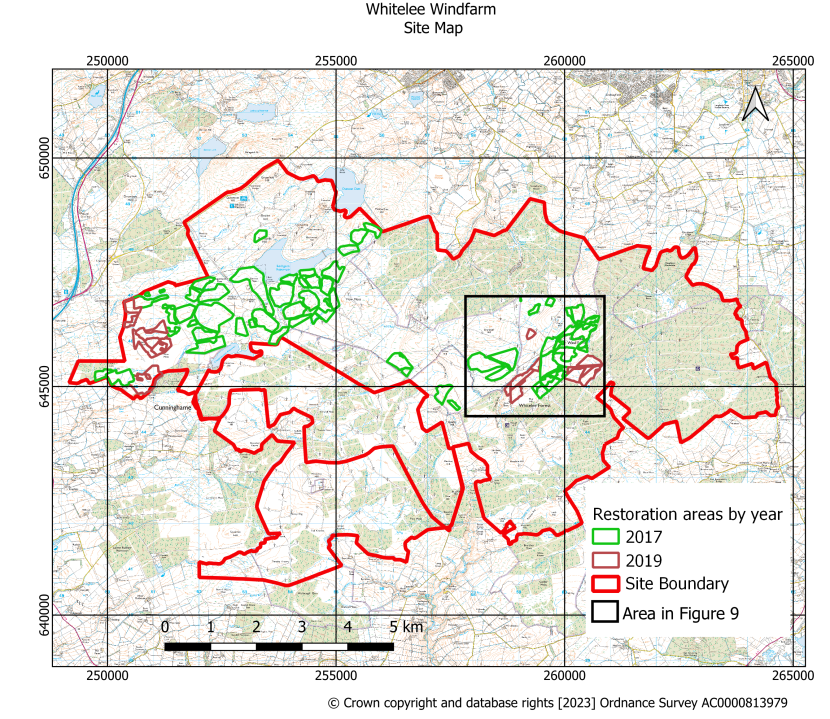 Map of Whitelee Windfarm study area