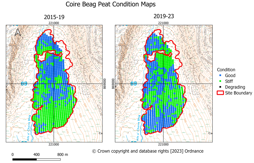 Coire Beag maximum probability condition maps