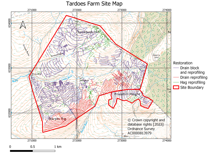 Tardoes Farm site map