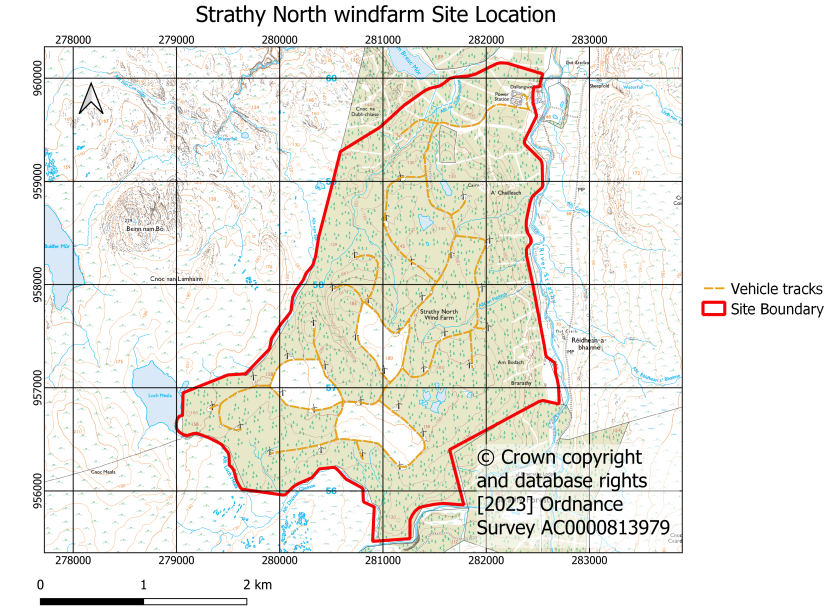 Strathy North Windfarm site map