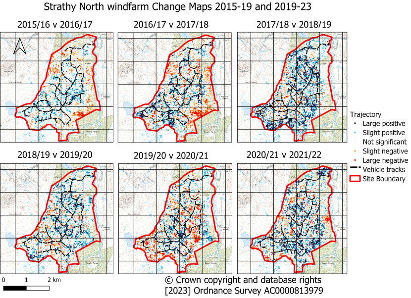 Strathy North Windfarm sequential annual trajectories of change