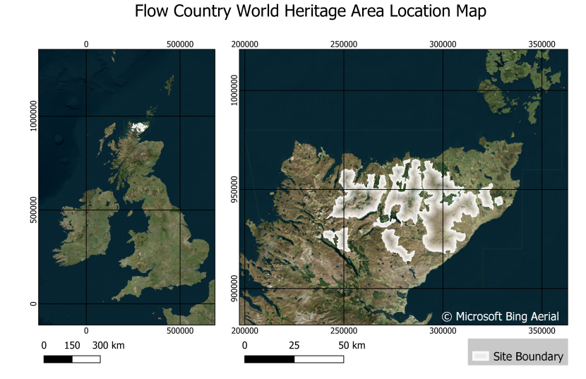 Flow Country World Heritage Site map