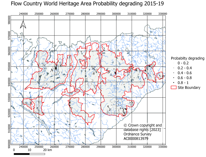 Flow Country World Heritage Site probability condition map for the period 2015-19