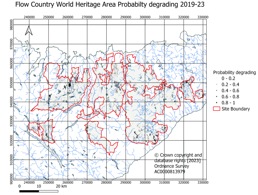Flow Country World Heritage Site probability condition map for the period 2019-23