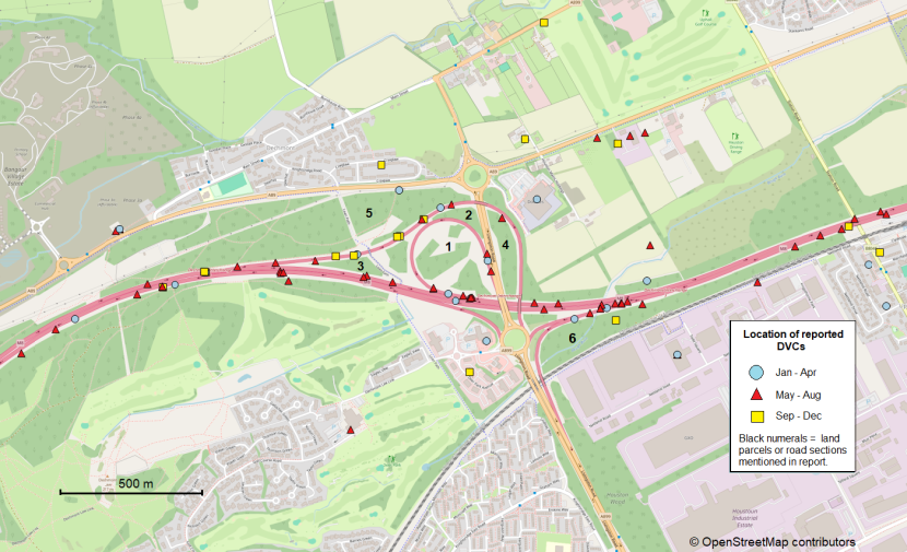 Map of DVC locations near M8 Livingston interchange 